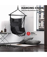 Sugift Hanging Rope Swing Chair with Soft Pillow and Cushions