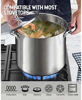 Cooks Standard 20-Quart 18/10 Stainless Steel Classic Deep Cooking Pot Canning Stockpot with Stainless Steel Lid, Silver