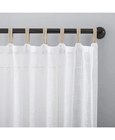 No. 918 Ceri Linen Texture Jute Tabs Semi-Sheer Tab Top Curtain Panel