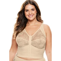 Comfort Choice Women's Front-Close Longline Wireless Posture Bra