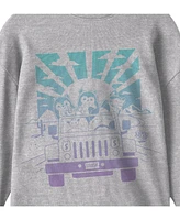 Squishmallows Boys Car Ride Crew Neck Long Sleeve Gray Youth Tee