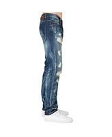 Level 7 Men's Slim Straight Fit Denim Ripped Distressed Jeans