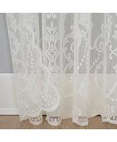 No. 918 Ariella Floral Lace Sheer Rod Pocket Curtain Panel