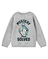 Scooby Doo Boys Mystery Solved Youth Athletic Heather Long Sleeve Shirt