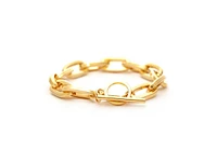 Rivka Friedman Polished Paper Clip Chain Link Toggle Bracelet