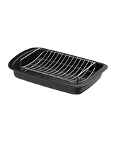 BergHOFF Graphite Non-stick Recycled Cast Aluminum Roaster with Removable Rack 16.5" X 11" X 2.75"