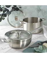 BergHOFF Graphite 4Pc Cookware Set With Glass Lids, Recycled 18/10 Stainless Steel
