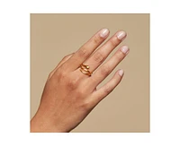 Satya Jewelry Gold Coils Black Snake Ring