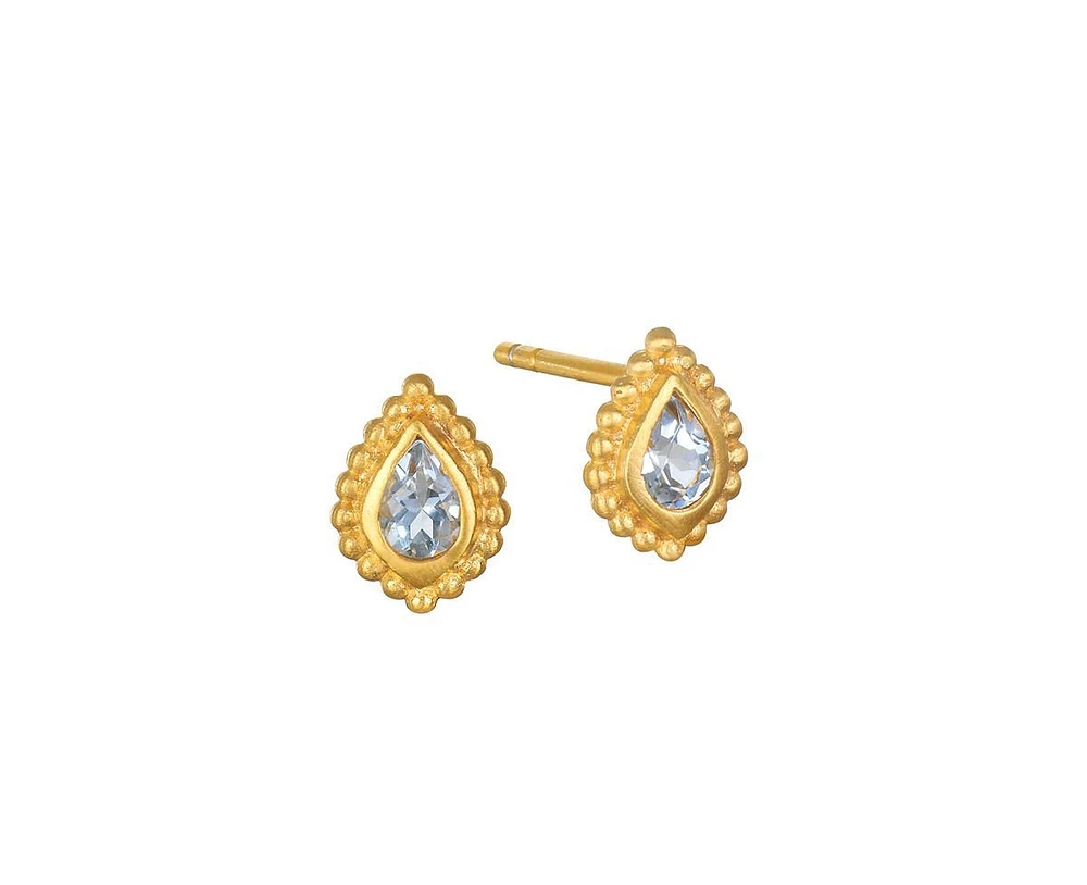 Satya Jewelry Commune with Love Blue Topaz Stud Earring