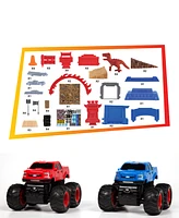 World Tech Toys 54pcs Monster Truck Mayhem Friction Play Set - 2 pack Ford