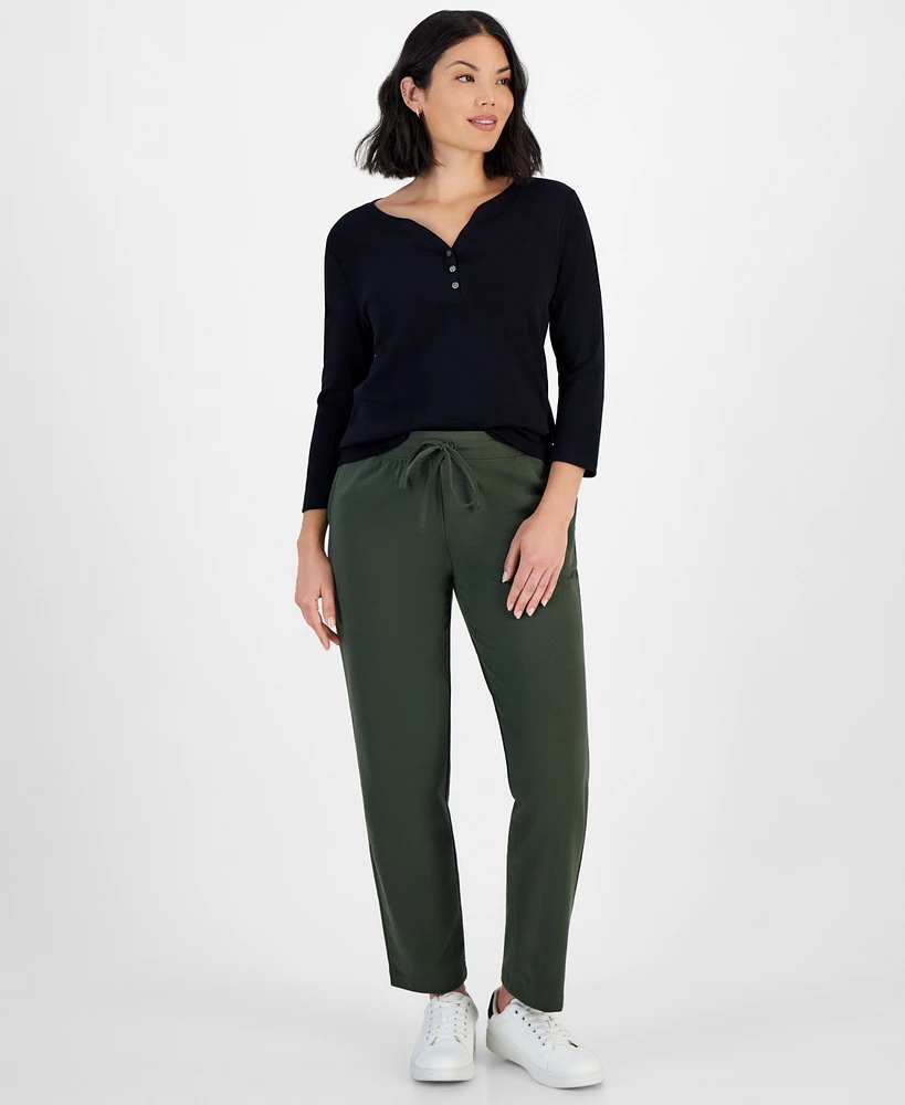 Style & Co Petite Mid-Rise Pull-On Pants, Short, Created for Macy's