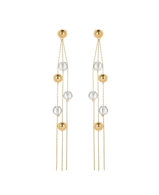 Classicharms FrostLily Clear Crystal and Bead Drop Earrings