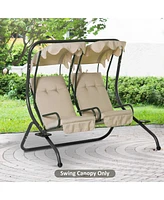 Outsunny 2-Seater Swing Canopy Replacement, Swing Top Cover, Dark Blue