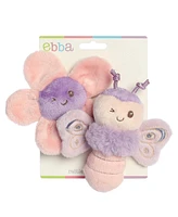 ebba Mini Flutterfly Rattle & Crinkle Set Flutterflies Playful Baby Plush Toy Purple 4.5"