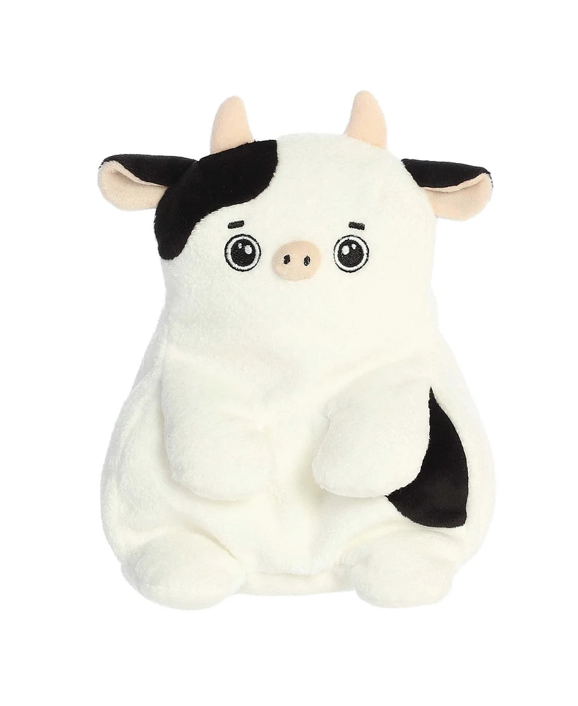 Aurora Small Connor Cow Fluffles Whimsical Plush Toy White 6"