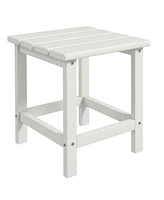 Outsunny 15" Adirondack Patio Side Table, Hdpe, White