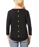 Melissa Paige Women's Boat-Neck Button-Back Sweater