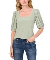 CeCe Women's Square-Neck Puff-Sleeve Blouse