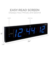 Ivation Large Digital Clock, 24" Led Wall Clock with Alarm, Timer & More