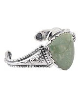 American West Jewelry Sterling Silver Green Turquoise Gemstone Arrowhead Cuff Bracelet S - L