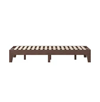 Merrick Lane Eduardo Platform Bed Frame, Solid Wood Frame With Slatted Support