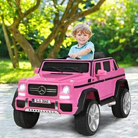 Sugift 12V Licensed Mercedes-Benz Kids Ride On Car-Pink
