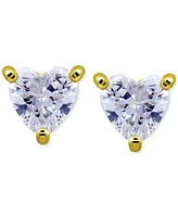 Giani Bernini Cubic Zirconia Heart Solitaire Stud Earrings, Created for Macy's