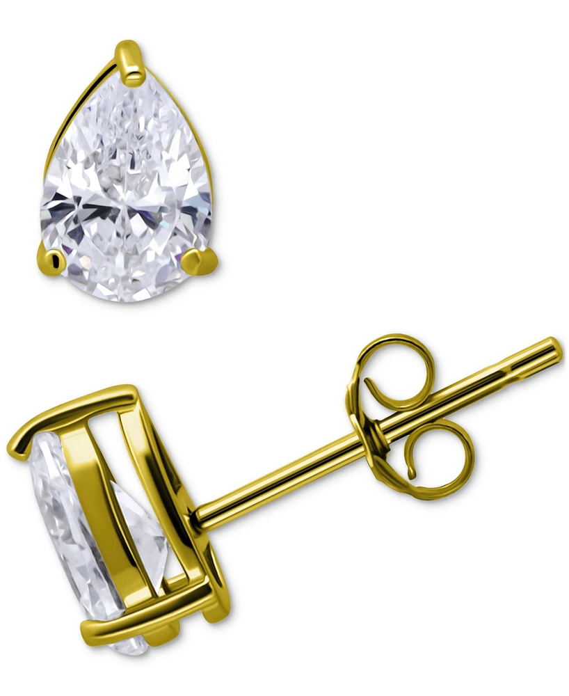 Giani Bernini Cubic Zirconia Pear Solitaire Stud Earrings, Created for Macy's