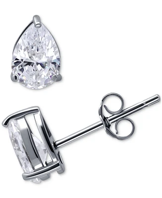 Giani Bernini Cubic Zirconia Pear Solitaire Stud Earrings, Created for Macy's