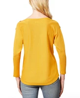 Melissa Paige Women's Dolman-Sleeve Buttoned-Sleeve Sweater