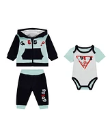 Guess Baby Boy Hooded Top, Bodysuit, and Pant Set