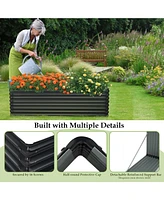 71 Inch Galvanized Metal Raised Garden Bed for Garden Backyard
