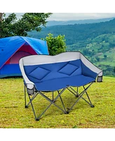 Folding Camping Chair with Bags and Padded Backrest