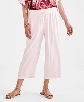 Jm Collection Women's Smocked-Waist Cropped Pants, Created for Macy's