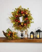 Northlight Apples and Pears Cornucopia Fall Harvest Decoration - 20"