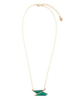 Barse Ice Genuine Green Onyx Abstract Pendant Necklace