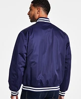 Champion Men's Classic Logo Striped-Trim Varsity Jacket