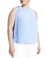 Eloquii Plus Shoulder Tie Boat Neck Top