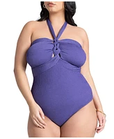 Eloquii Plus Size Braided Halter Neck One Piece