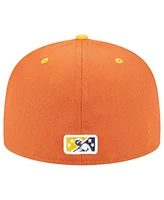 New Era Men's Orange Montgomery Biscuits Theme Nights Montgomery Bacon Biscuits 59FIFTY Fitted Hat