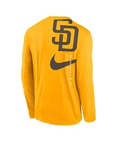 Nike Men's Gold San Diego Padres Large Swoosh Back Legend Performance T-Shirt
