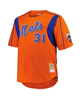 Mitchell Ness Men's Mike Piazza Orange New York Mets Big Tall Cooperstown Collection Mesh Batting Practice Jersey