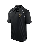 Fanatics Men's Black Vegas Golden Knights Raglan Strong Alone Polo Shirt