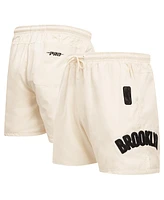 Pro Standard Men's Cream Brooklyn Nets Triple Tonal Woven Shorts