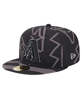 New Era Men's Black Arizona Diamondbacks Logo Fracture 59FIFTY Fitted Hat