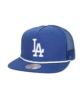 Mitchell Ness Men's Royal Los Angeles Dodgers Rope Trucker Snapback Hat