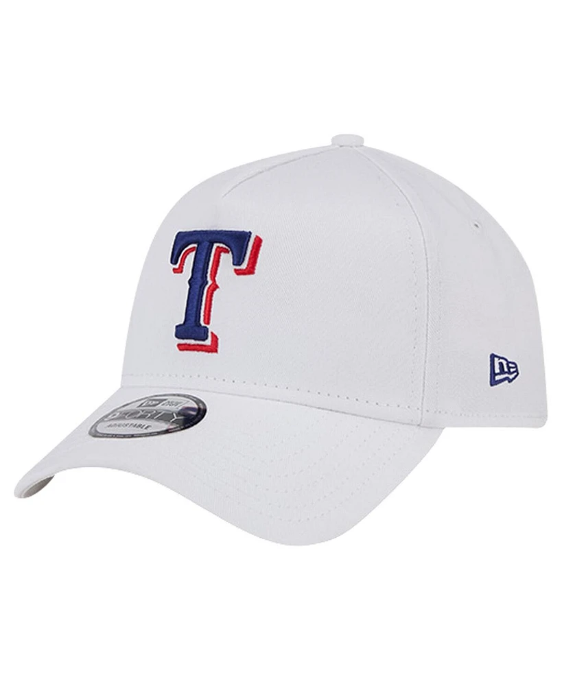 New Era Men's White Texas Rangers Tc A-Frame 9FORTY Adjustable Hat