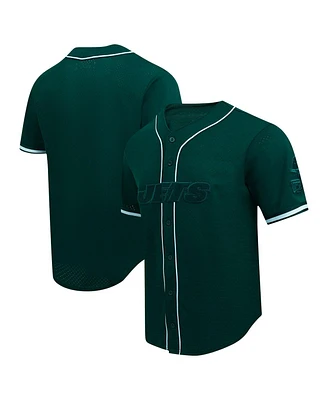 Pro Standard Men's Green New York Jets Triple Tonal Mesh Button-Up Shirt