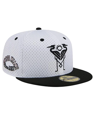 New Era Men's White Inter Miami Cf Throwback Mesh 59FIFTY Fitted Hat