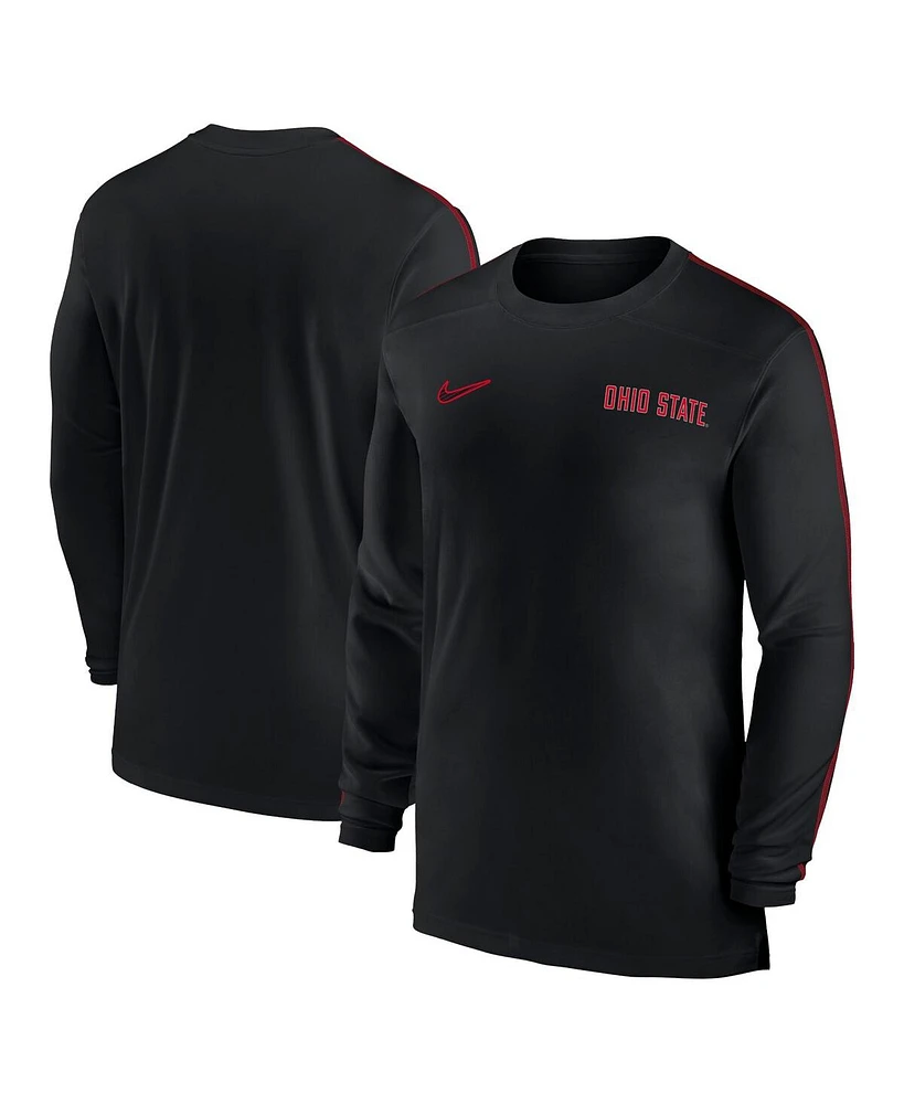 Nike Men's Ohio State Buckeyes 2024 Sideline Coach Uv Performance Long Sleeve T-Shirt